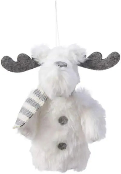 peluches RENNE À SUSPENDRE BLANC DIM 11 CM PIÈCE UNIQUE Kaemingk