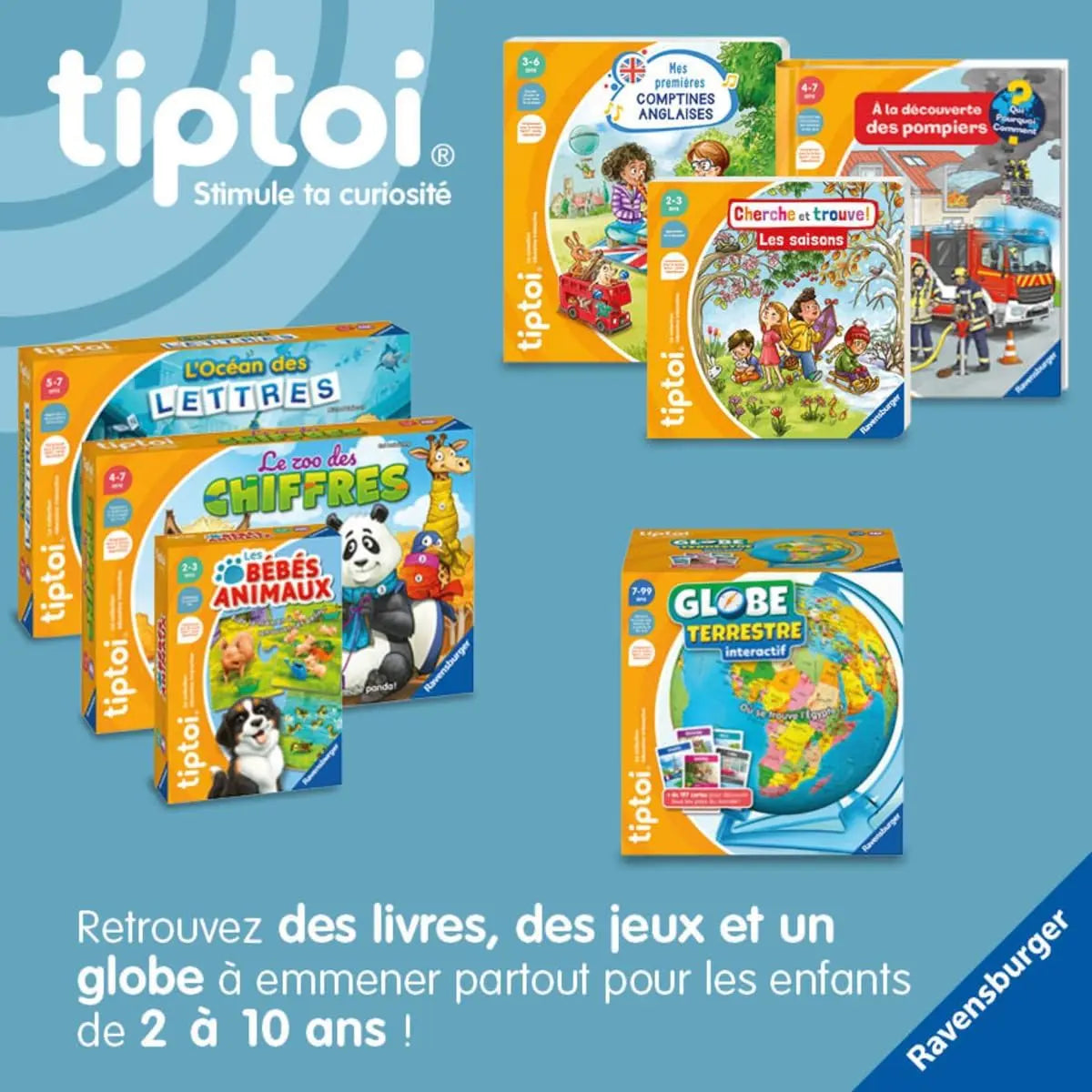 jeu éducatif Ravensburger tiptoi Globe terrestre interactif Ravensburger