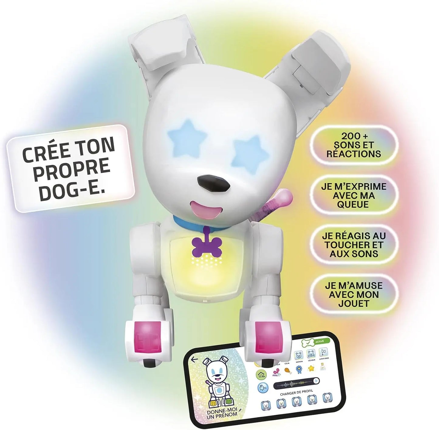 jouet pour enfant Robot chien interactif Lansay Dog-E Blanc HAIBOXING