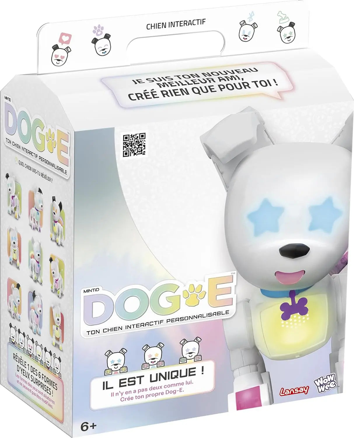 jouet pour enfant Robot chien interactif Lansay Dog-E Blanc WowWee