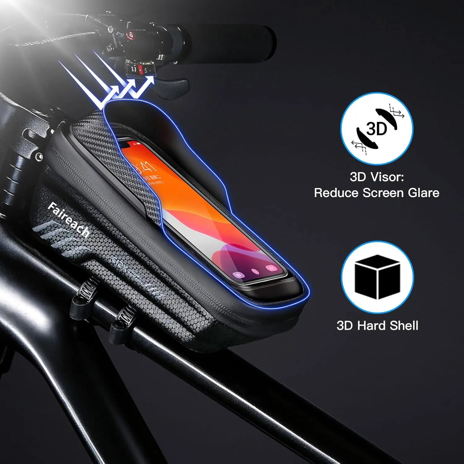 Accessoires Vélo Sacoche Vélo Téléphone Faireach - Support Guidon Étanche avec Écran Tactile Faireach