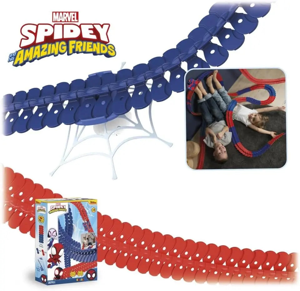 Jeux pour enfant Smoby - Spidey FleXtreme - Recharge Piste - 1m72 de Circuit de Voiture Supplémentaire - 72 Pistes Flexibles et Modulables + 2 Ventouses de Fixation - 180919 Multicolore Marvel