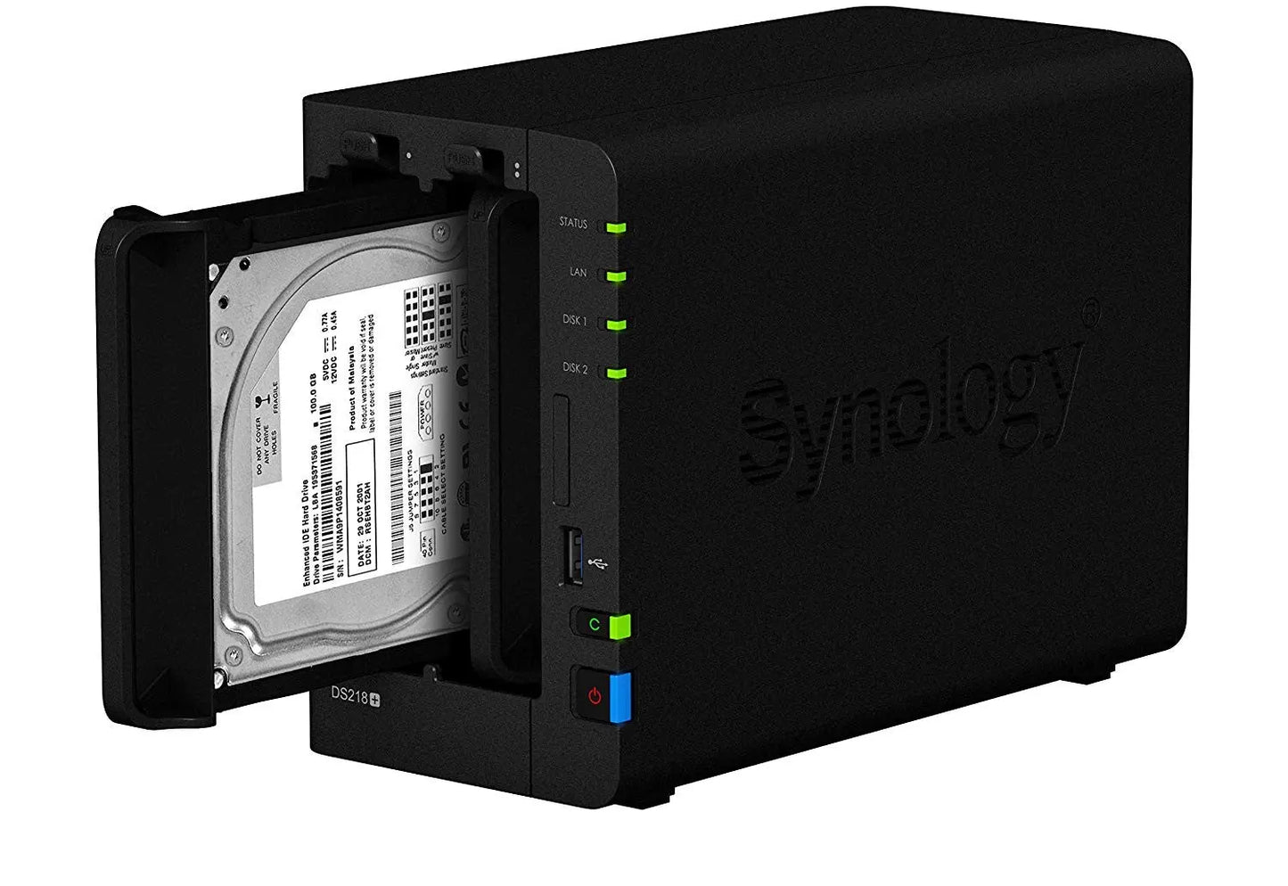 Synology DS218+ 20TB 2 Bay NAS SolutionInstallée avec 20 TB Seagate IrownWolf Disques Synology