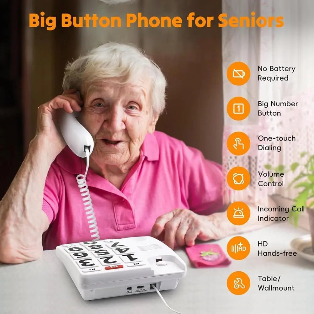 Téléphonie Téléphone GROSSE TOUCHE Amplifié pour Personnes Âgées et Malentendantes Thomson SENIORS TECIN HOLDING