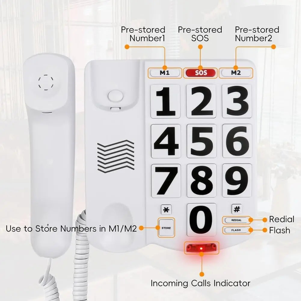 Téléphonie Téléphone GROSSE TOUCHE Amplifié pour Personnes Âgées et Malentendantes Thomson SENIORS TECIN HOLDING