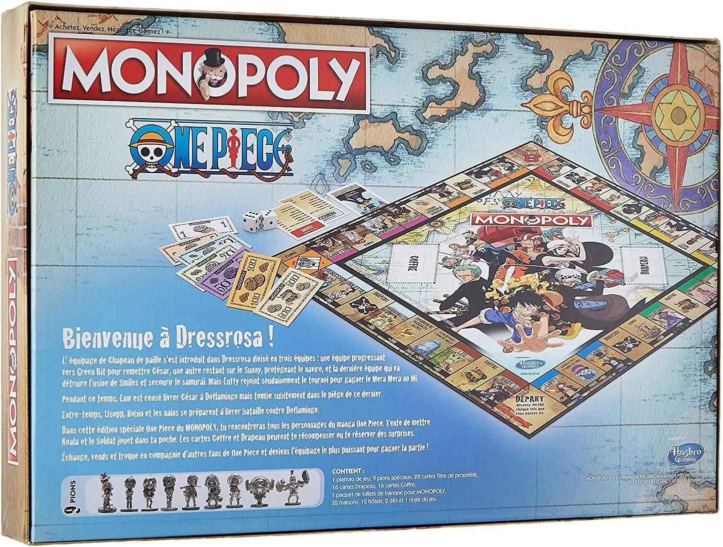 jeu de société Winning Moves - Monopoly One Piece - Jeu de société - Jeu de plateau - A partir de 12 ans - 2 à 6 joueurs - Version française MONOPOLY