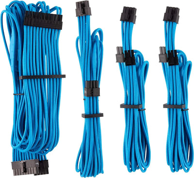 RJ 45 Cable Kit de démarrage de câbles pour alimentation de type 4 Gen 4 à gainage individuel – bleu / corsair TECIN-PRINCIPALE