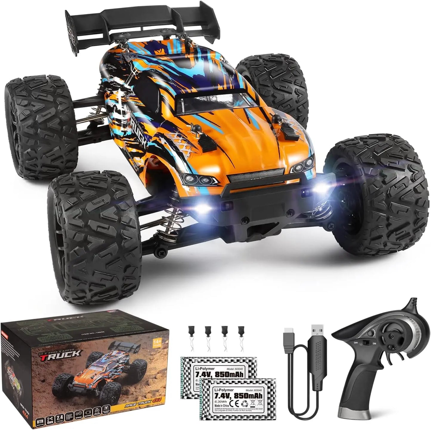 jouet pour enfant HAIBOXING Voiture Telecommandé 1/18 4WD 36KM/h RC Voiture Véhicule Tout-Terrain à Grande Vitesse 2,4 GHz Véhicule Buggy Voiture RTR Monster Truck de Bruder