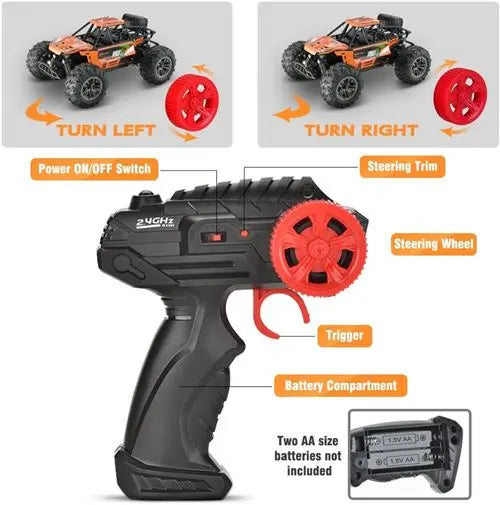 voiture télécommandée Herenear Voiture Télécommandée, 60+ km/h, 1:18 4WD Voiture Telecommandé Tout Terrain, 2,4 GHz Télécommandes, 50 Min d'Autonomie, Voiture RC Vatos