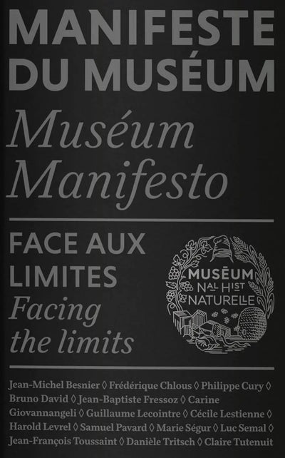 livre Manifeste du Muséum : Face aux limites Broché – 10 novembre 2020 https://www.amazon.fr/s/ref=dp_byline_sr_book_2?ie=UTF8&field-author=Bruno+David&text=Bruno+David&sort=relevancerank&search-alias=books-fr-intl-us