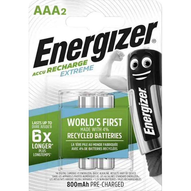 2 Piles Rechargeables AAA / HR03 800mAh Energizer Extreme Energizer