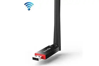 Adaptateur noir Portable 300Mbps Sans Fil USB WiFi Carte Réseau Récepteur Externe avec 6dBi Antenne WEWOO