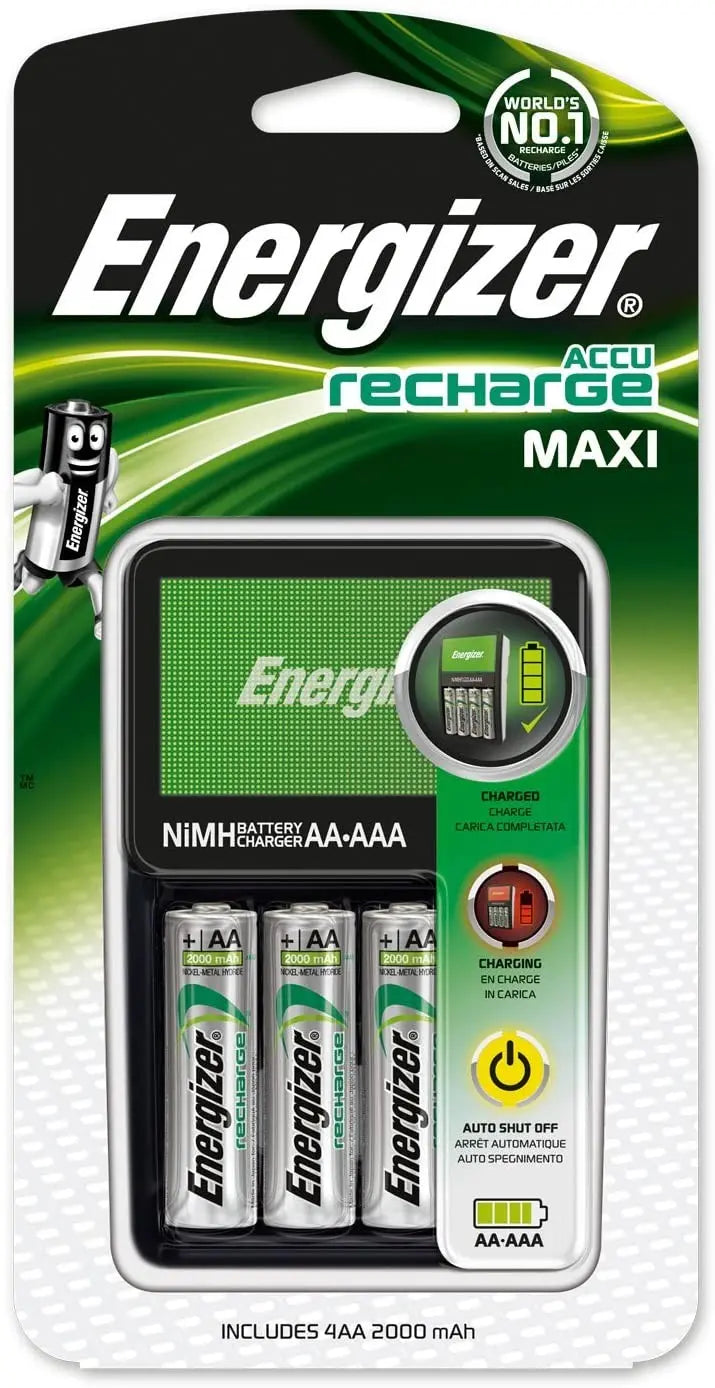 Chargeur de pile batterie Energizer Maxi avec 4 piles AA 2000 mAh 7638900321401 Energizer