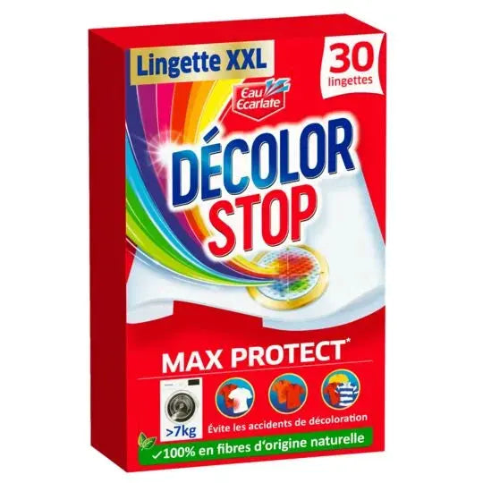 Decolor Stop XXL Max Protect x30 Lingettes – Lingettes Anti-Décoloration – Permet de mélanger les couleurs eau ecarlate