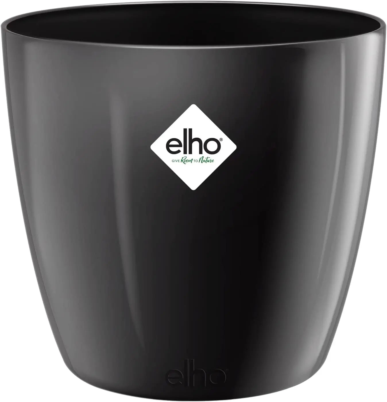 Elho 2103808 Brussels Diamond Pot Rond à Fleurs en Noir 25 cm ELHO