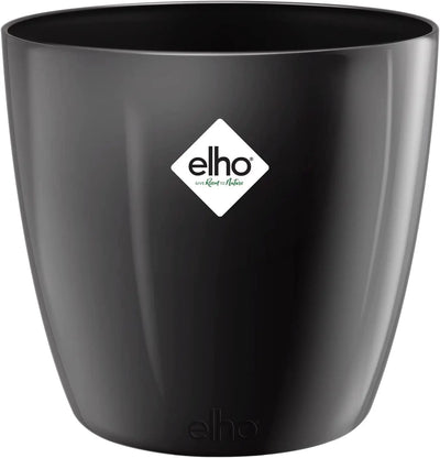 Elho 2103808 Brussels Diamond Pot Rond à Fleurs en Noir 25 cm ELHO