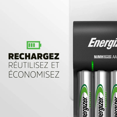 Chargeur de piles Energizer avec 2 piles incluses HR03