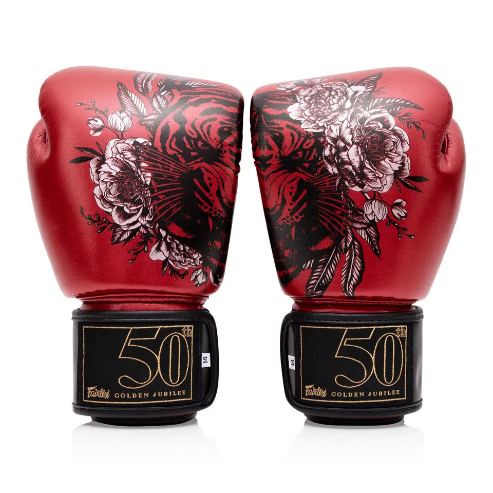 Fairtex Golden Jubilee Metallic Red Boxing Gloves Tecin.fr