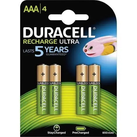 Lot de 4 piles Duracell AAA 750mAh Rechargeable 4 Pack 5000394203822 DURACELL