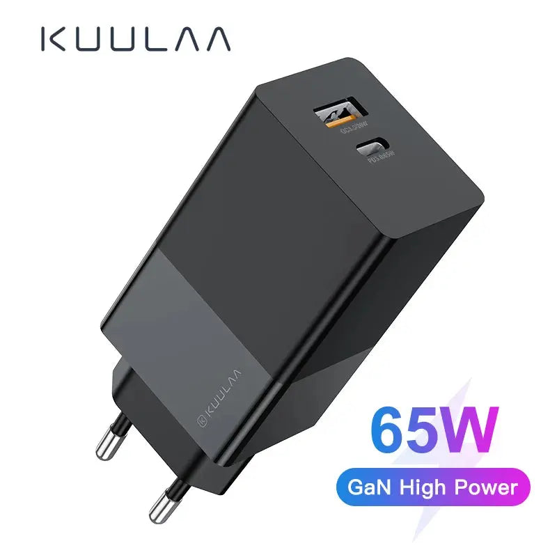 chargeur USB type-c pour APPLE ASUS .... 65W Gallium Nitride Charger QC3.0, QC PD3.0 KUULAA